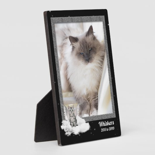 12x18 Cat Pet Memorial Silver Tabby Foto Fotoplatte (Seite)