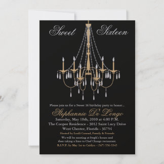 12x18 Chandelier Glitz Sweet 16 Geburtstag Einladu Einladung