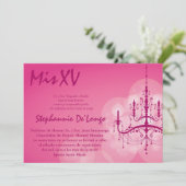 12x18 Chandelier Quinceanera Birthday Einladung (Stehend Vorderseite)