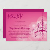 12x18 Chandelier Quinceanera Birthday Einladung (Vorne/Hinten)