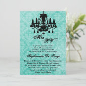 12x18 Chandelier Quinceanera Birthday Einladung (Stehend Vorderseite)