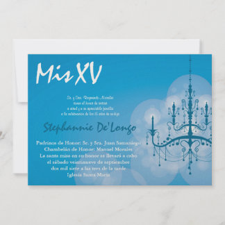 12x18 Chandelier Quinceanera Birthday Einladung