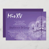 12x18 Chandelier Quinceanera Geburtstag Einladung (Vorne/Hinten)