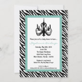12x18 Chandelier Tiffan Zebra Baby Shower Einladun Einladung (Vorderseite)
