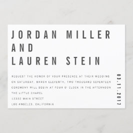 12x18 Charlie Minimalistisch Hochzeitseinladung Einladung
