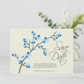 12x18 Cherry Blossom Designer Save the Date 2 blau (Stehend Vorderseite)