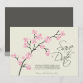 12x18 Cherry Blossom Designer Save the Date 2 rosa (Vorne/Hinten)