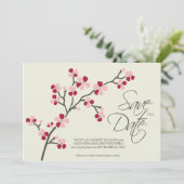 12x18 Cherry Blossom Designer Save the Date 2 rot (Stehend Vorderseite)