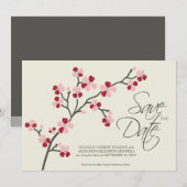 12x18 Cherry Blossom Designer Save the Date 2 rot (Vorne/Hinten)
