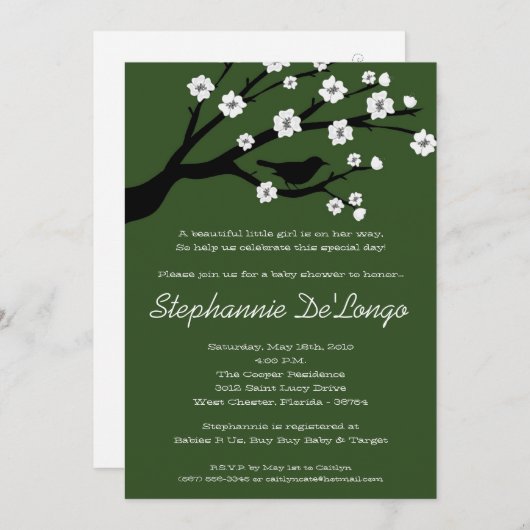 12x18 Cherry Blossom Tree Babydusche Einladung (Vorne/Hinten)