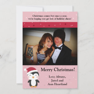 12x18 Christmas Hat Penguin Einladung