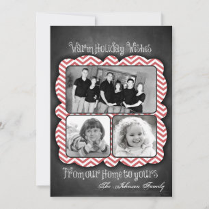 12x18 Christmas XMAS Chalk-Board Raute FOTO-Karte Feiertagskarte