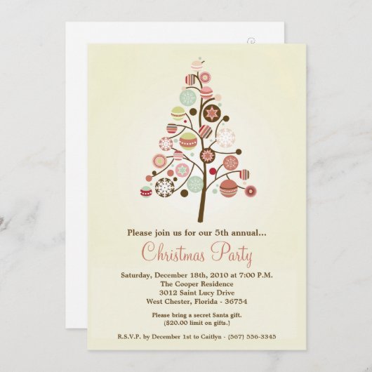 12x18 Christmas XMAS Tree Weihnachtszeit Party Ein Einladung (Vorne/Hinten)