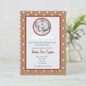 12x18 Circle FOTO auf einer Cloud-Geburtserklärung Einladung (Stehend Vorderseite)