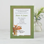 12x18 Circle FOTO Gril and Friends Baby Show Einladung (Stehend Vorderseite)