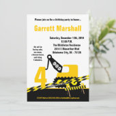 12x18 Construction Dozer Crane Geburtstag Einladun Einladung (Stehend Vorderseite)