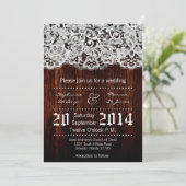 12x18 Country Barn Wood Lace Hochzeit Einladung (Stehend Vorderseite)