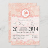 12x18 Country Coral Lace Print Wedding Einladung (Vorne/Hinten)