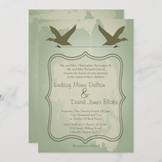 12x18 Country Enck Jagd Rustikale Hochzeit Einladu Einladung (Vorne/Hinten)