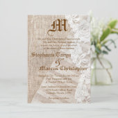 12x18 Country Lace Taschentuch Hochzeit Einladung (Stehend Vorderseite)