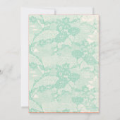 12x18 Country Mint Lace Print Wedding Einladung (Rückseite)
