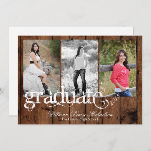 12x18 Country Rustic Barn Wood Senior Ankündigung (Vorne/Hinten)