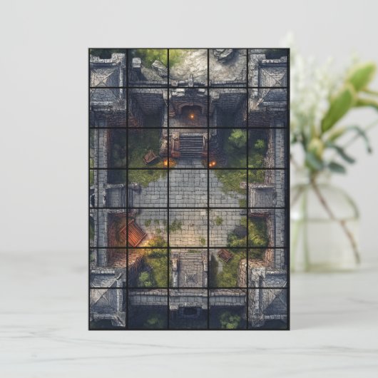 12x18 Courtyard Paper Gridmap Einladung (Stehend Vorderseite)