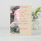 12x18 creme Rose Hochzeit einladen Einladung (Stehend Vorderseite)