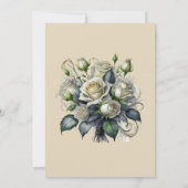 12x18 creme Rose Hochzeit einladen Einladung (Rückseite)