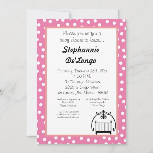 12x18 Crib Cradle Baby Babybettdusche Einladung (Vorderseite)