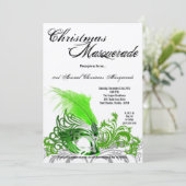 12x18 Crimson Green Masquerade Weihnachts-Einladun Einladung (Stehend Vorderseite)
