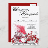 12x18 Crimson Red Masquerade Weihnachts-Einladung Einladung (Vorne/Hinten)