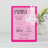 12x18 Crystal Chandelier Glitz Wedding Einladung (Stehend Vorderseite)