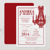 12x18 Crystal Chandelier Glitz Wedding Einladung (Vorne/Hinten)