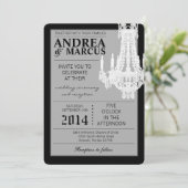 12x18 Crystal Chandelier Glitz Wedding Einladung (Stehend Vorderseite)