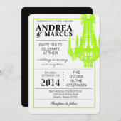 12x18 Crystal Chandelier Glitz Wedding Einladung (Vorne/Hinten)