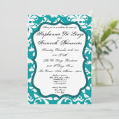 12x18 Damask Lace Extravagant Elegant Hochzeitsfei Einladung (Stehend Vorderseite)