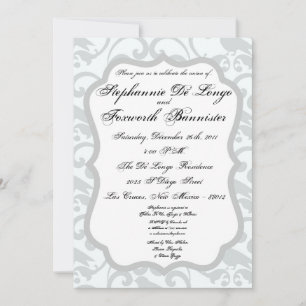 12x18 Damask Lace Extravagant Elegant Hochzeitsfei Einladung