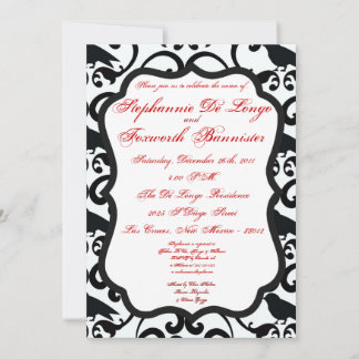 12x18 Damask Lace Extravagant Elegant Hochzeitsfei Einladung