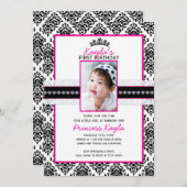 12x18 Damast-Prinzessin Foto Birthday Invitations Einladung (Vorne/Hinten)
