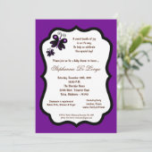 12x18 Dark Lila Butterfly Babydusche Einladung (Stehend Vorderseite)