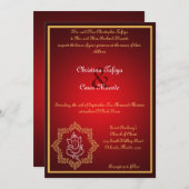 12x18, das Einladungs-Lord Ganesha/hindisches Einladung (Vorne/Hinten)