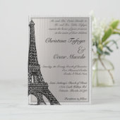 12x18, das Einladungs-schwarzen Eiffel-Turm Einladung (Stehend Vorderseite)