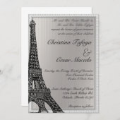 12x18, das Einladungs-schwarzen Eiffel-Turm Einladung (Vorne/Hinten)