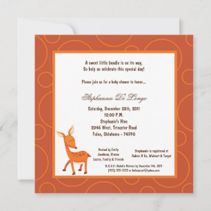 12x18 Deer Pok-a-Dot Baby Shower Einladung