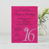 12x18 Diamond PinkTopaz Sweet 16 Birthday Einladun Einladung (Stehend Vorderseite)