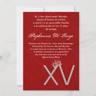 12x18 Diamond Ruby Quinceanera Einladung zum Gebur