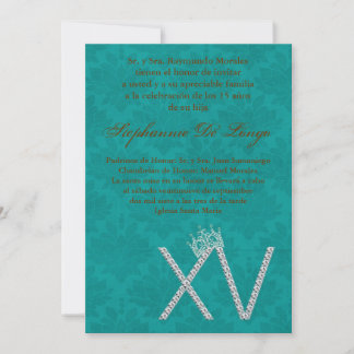 12x18 Diamond Topaz Quinceanera Einladung zum Gebu
