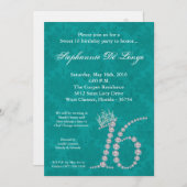 12x18 Diamond Topaz Sweet 16 Birthday Einladung (Vorne/Hinten)