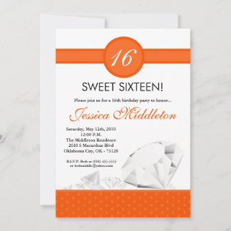 12x18 Diamonds Jewels Sweet 16 Birthday Einladung